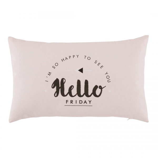 Pink cushion with hello