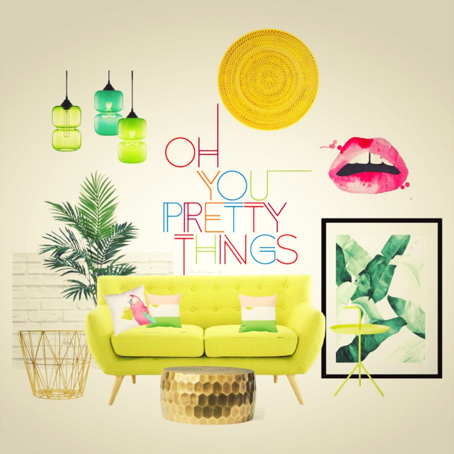 Oh you pretty home things… Spring colours lounge mood board picture